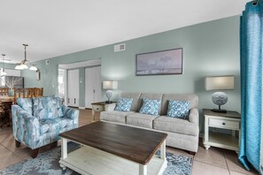Condo, Multiple Beds (Villas on the Gulf unit D2) | Living area - Villas on the Gulf Unit D2 (Pensacola Beach)