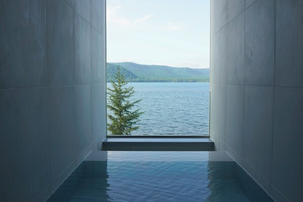 奢华别墅, 湖畔 | 浴室 | 独立的浴缸和淋浴、泉水浴缸、大花洒淋浴喷头、免费洗浴用品