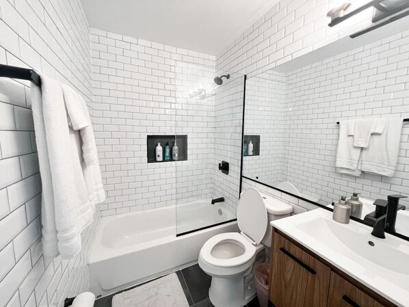 Hair dryer, towels