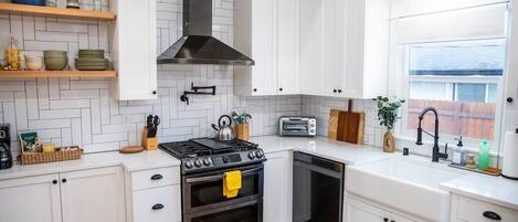 Microwave, oven, stovetop, dishwasher