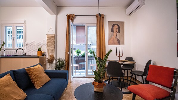 Comfort-lejlighed - 2 soveværelser - byudsigt | Opholdsområde