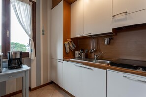 Fridge, microwave, stovetop, dishwasher