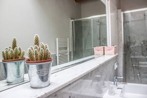 Shower, hair dryer, bidet, towels - Alla Torre del Barbarossa B&B Foresteria (Mandello del Lario)