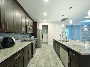 Microwave, oven, stovetop, dishwasher
