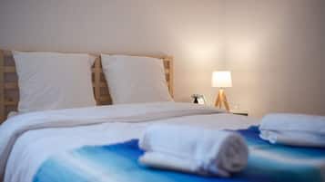 2 bedrooms, desk, iron/ironing board, travel crib