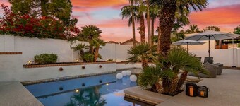 Modern-terranean Retreat 2 Masters Pool Spa Games