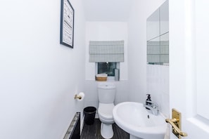 Douche, sèche-cheveux, shampoing