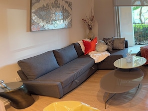 Smart TV, lareira, livros, impressoras