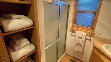 Hair dryer, towels