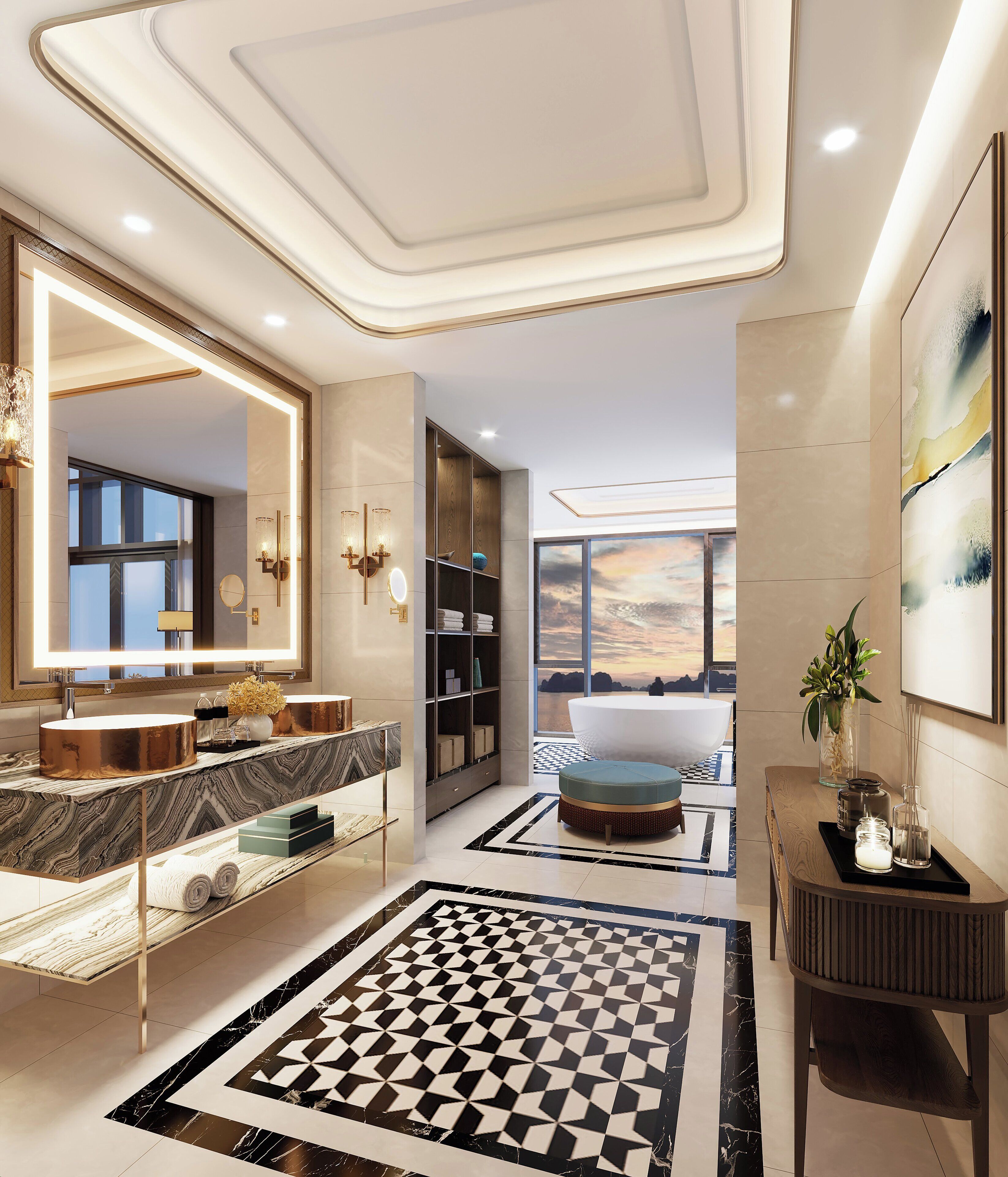 Villa, Multiple Beds (Halong Bay) | Bathroom | Separate tub and shower, hydromassage showerhead, hair dryer, bathrobes