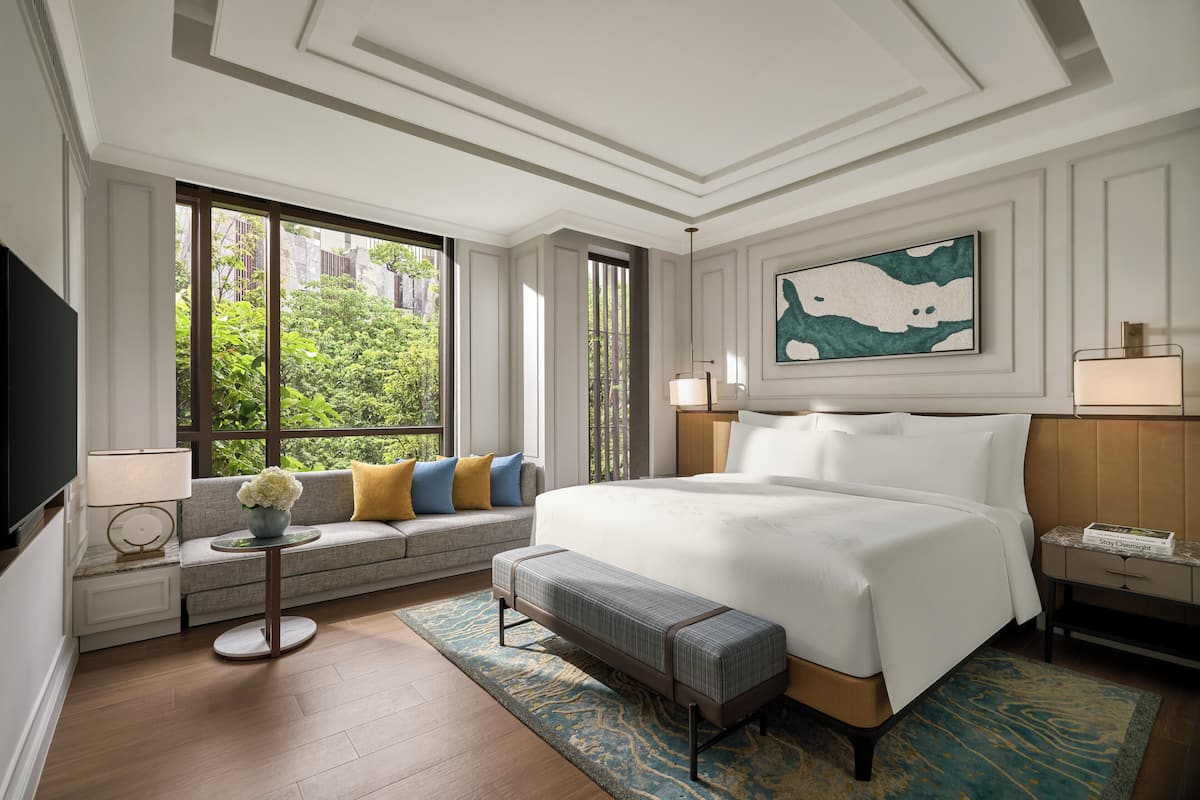 Free minibar items, laptop workspace, blackout curtains, soundproofing