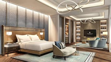 Free minibar items, laptop workspace, blackout curtains, soundproofing