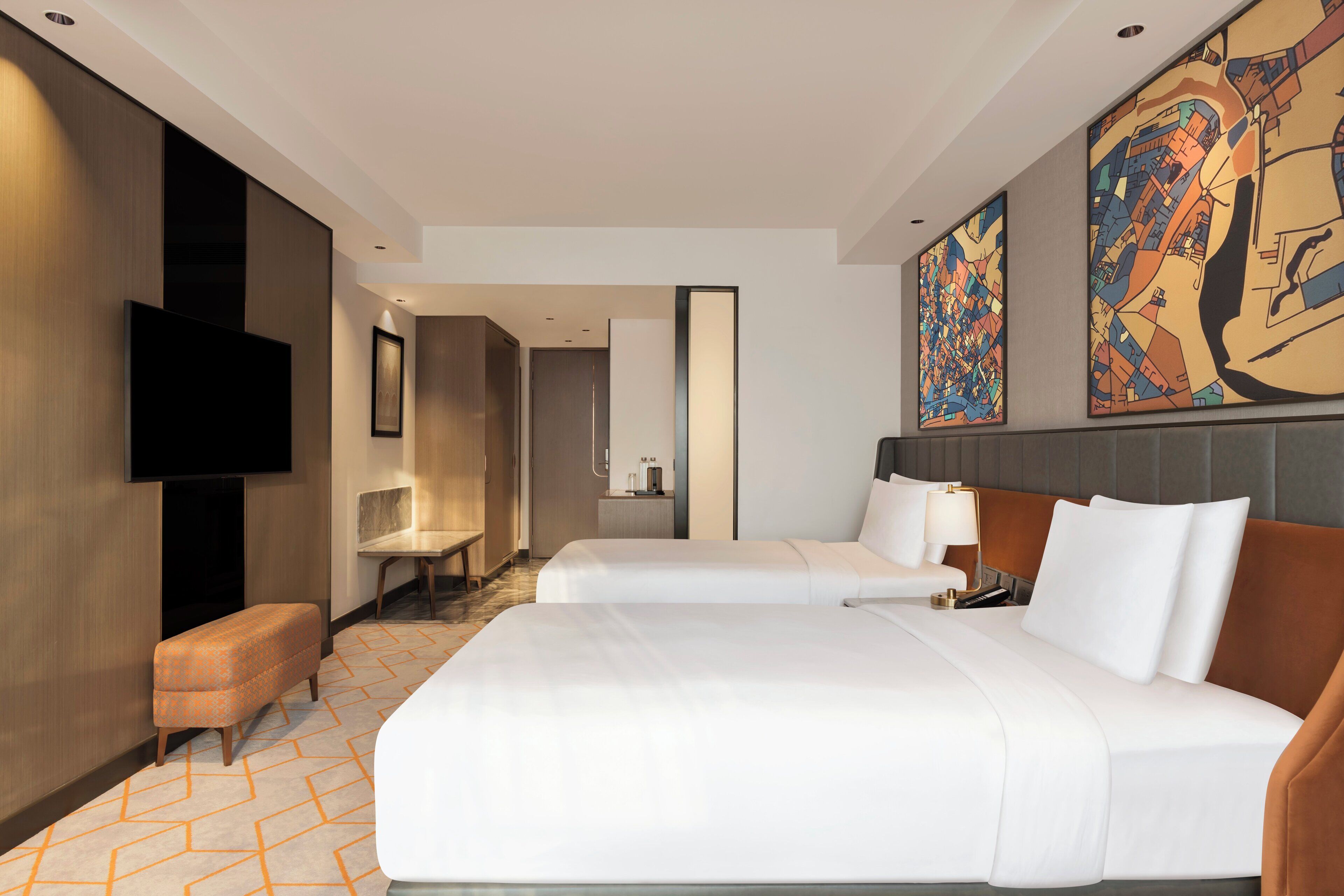 Premium bedding, memory-foam beds, minibar, in-room safe