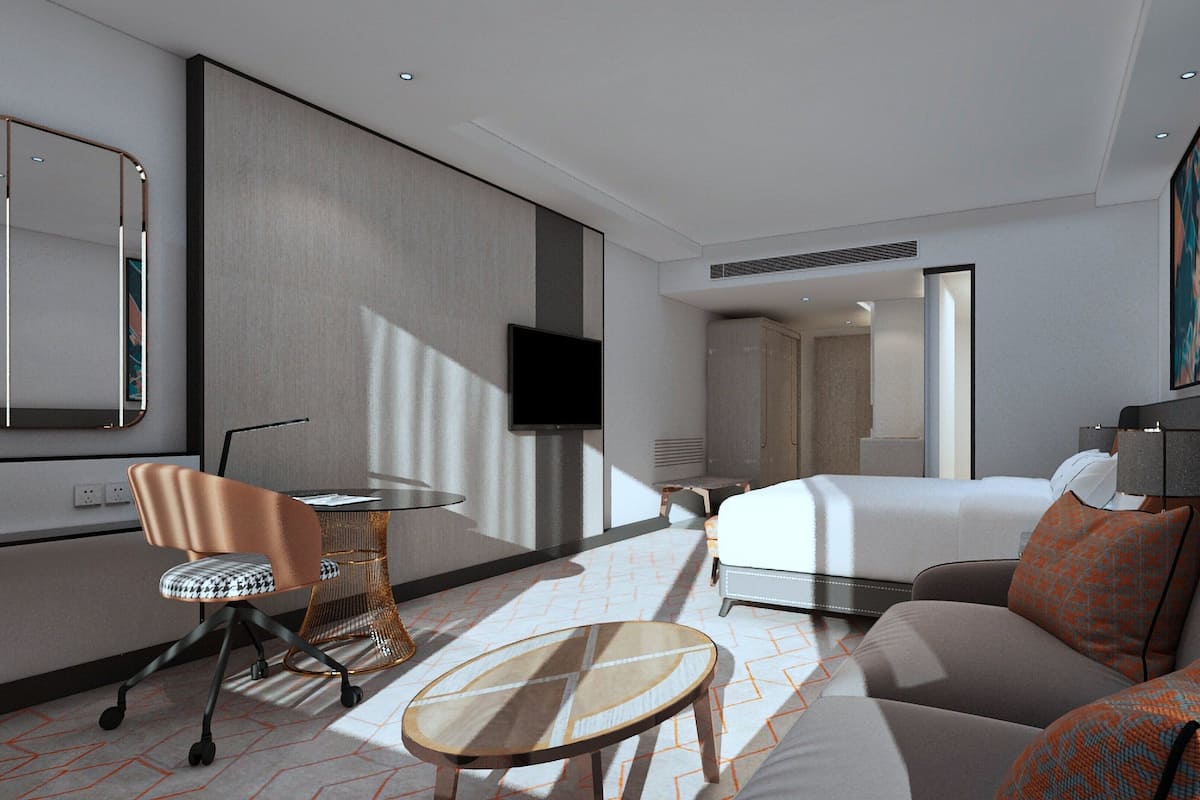 Premium bedding, memory-foam beds, minibar, in-room safe