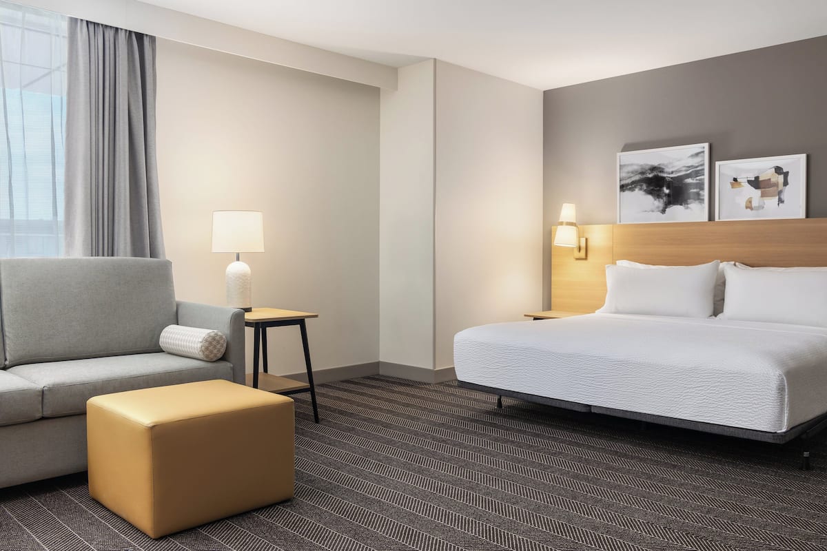Premium bedding, pillowtop beds, desk, laptop workspace