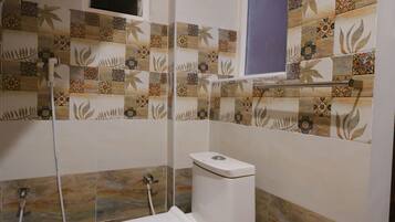 Shower, towels, soap