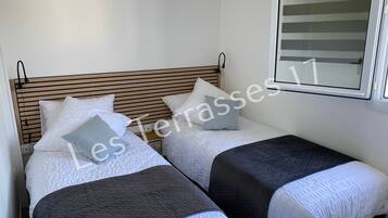 2 slaapkamers, een strijkplank/strijkijzer, wifi, beddengoed