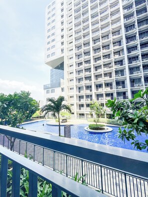 Signature Condo, Balcony, Pool View | Terrace/patio - Shore Residences Tower A/B Main Lobby Entrance (Pasay)