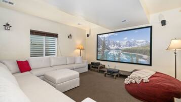 House, Multiple Beds, Patio, Garden View (7510 Poudre River Rd) | Living area | 65-inch flat-screen TV with digital channels, fireplace