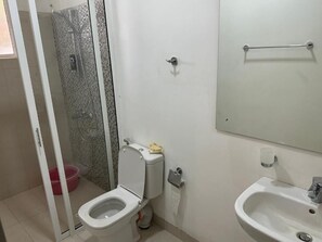 Dusche, Handtücher, Toilettenpapier