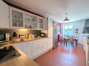 Fridge, microwave, dishwasher
