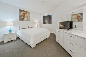1 bedroom, desk, iron/ironing board, travel cot