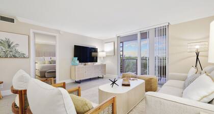 Stylish 2BR, 2BA Apartment with Balcony & Pool - Just Steps from the Beach