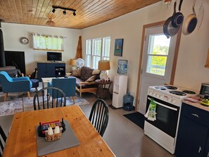 Smart TV, fireplace, DVD player