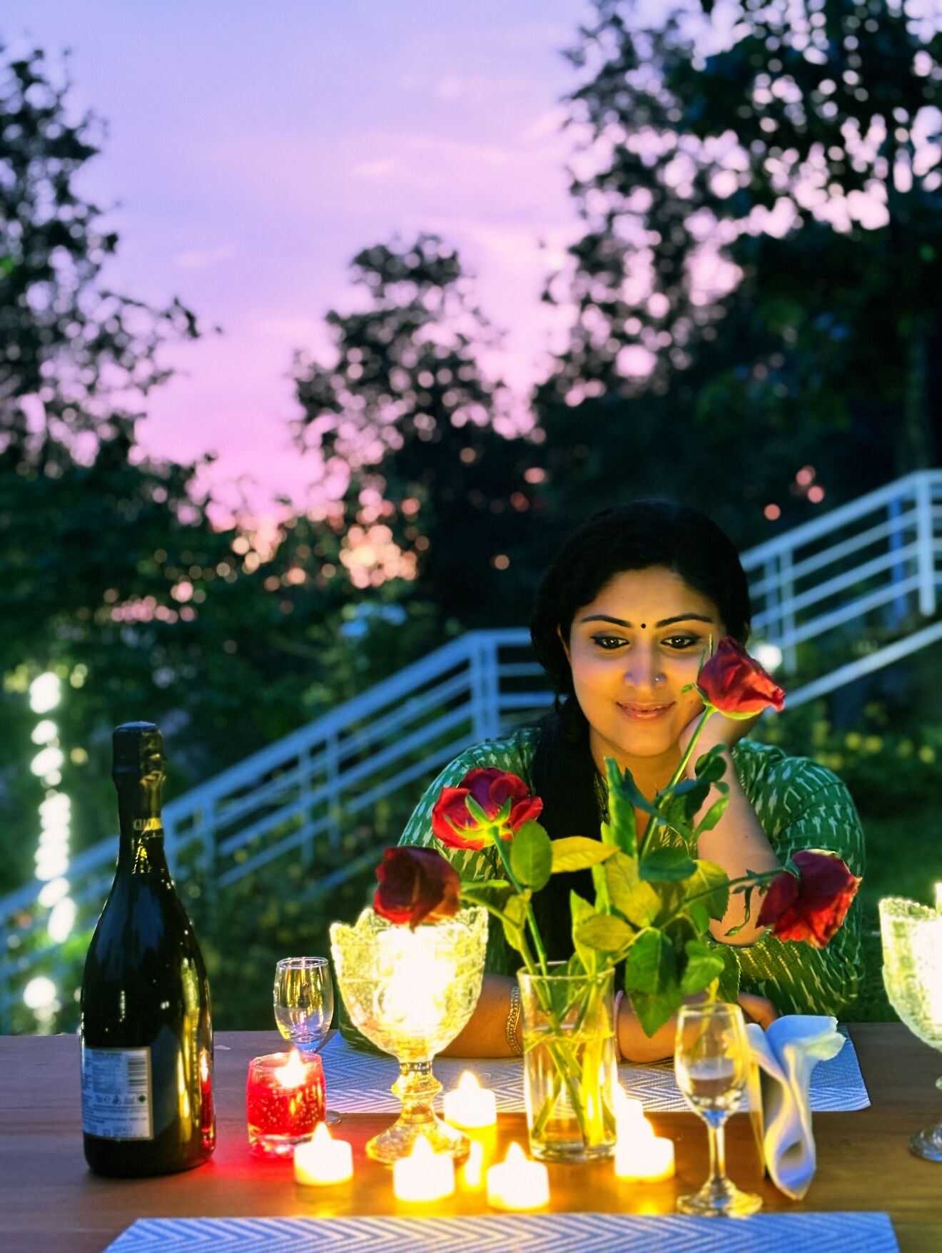 Candle light dinner in Garden 