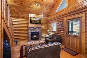 Smart-tv en een open haard