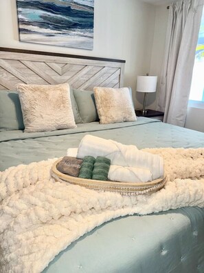 2 bedrooms, iron/ironing board, travel crib, WiFi