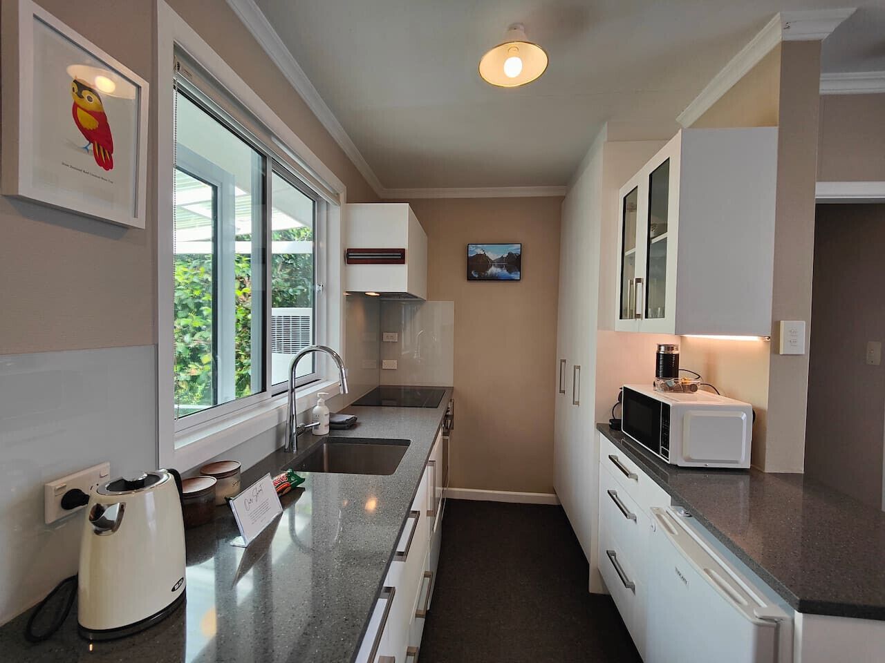 Geladeira, micro-ondas, fogão, cooktop