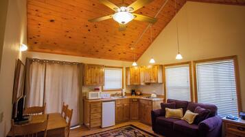 Cabin, Patio, Mountain View | Living area