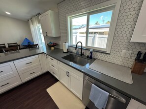 Microwave, oven, stovetop, dishwasher