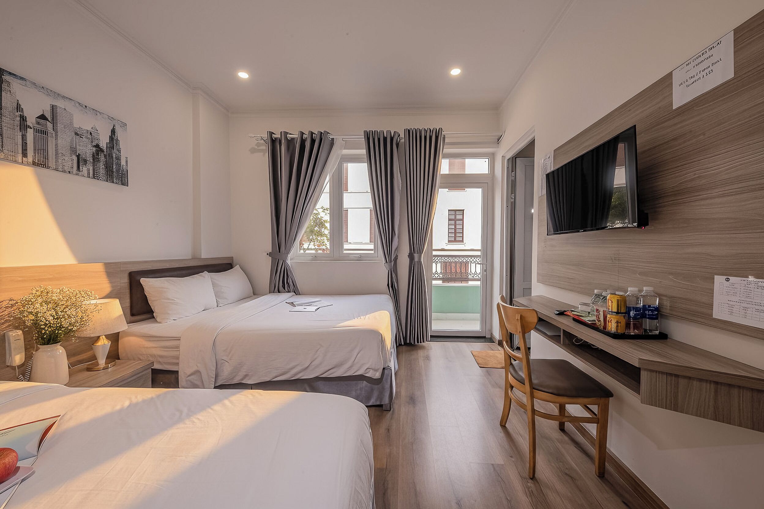 Chambre Quadruple Familiale, vue cour intérieure