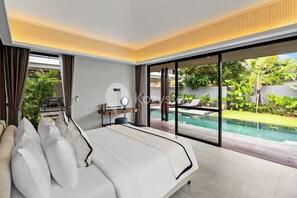 Villa, 4 chambres, piscine privée, vue sur la piscine | 4 chambres, fer et planche à repasser, accès au Wi-Fi (inclus)