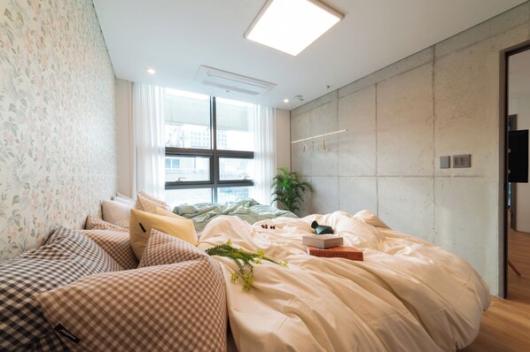 Family Apartment City View non Korean nationals only | 2 間睡房、免費 Wi-Fi、床單