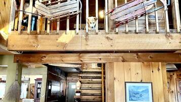 TV, fireplace, printers