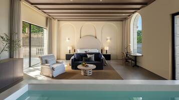 Yuanlan sea view balcony pool double bed room | Premium bedding, down comforters, free minibar, free WiFi