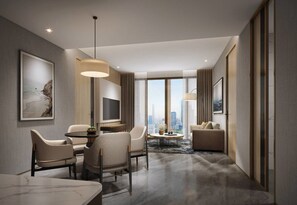 Suite Présidentielle, vue partielle sur la mer | Coin séjour