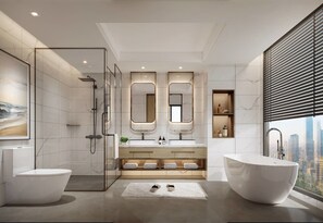 Presidential Suite, Partial Sea View | Bathroom | Free toiletries, hair dryer, bathrobes, slippers - Samsara Hotel Pattaya (Pattaya)