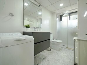 Shower, hair dryer