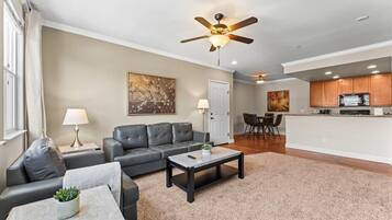 TV, caminetto, studio