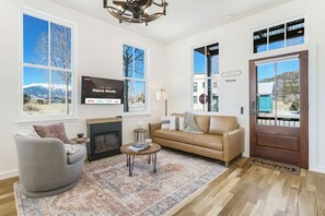 TV, fireplace, offices