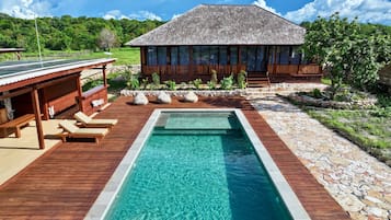 Villa, 2 soverom, privat basseng, havutsikt | Safe på rommet, blendingsgardiner og wi-fi (inkludert)