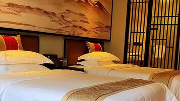 Hair dryer, slippers, towels