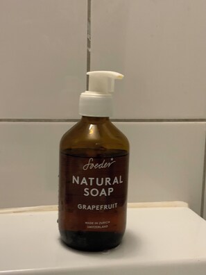 Haartrockner, Handtücher, Seife, Toilettenpapier