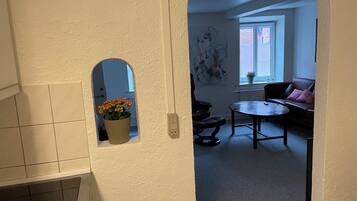 Deluxe Apartment, Non Smoking | Private kitchen | Full-sized fridge, microwave, oven, stovetop