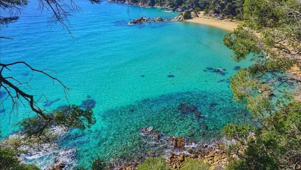 A coastal landscape with clear turquoise waters, rocky shores, and dense greenery. - Villa in Lloret de Mar with Private Pool (Lloret de Mar)