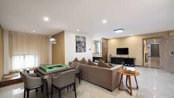 Premium bedding, blackout curtains, soundproofing, free WiFi